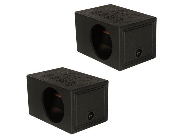 Q Power Single 12 Inch Vented Shallow Subwoofer Audio Sub Box Enclosure 2 Pack 