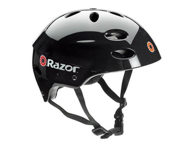 Razor Motorized Rechargeable Blue Electric Scooter w/ Black Helmet & Safety Set 