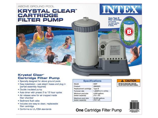 Intex Krystal Clear 2500 GPH Swimming Pool Filter Cartridge Pump With Timer 