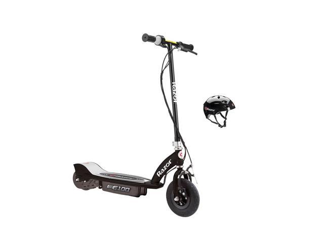 Black Razor E100 Motorized 24V Electric Scooter /& Youth Sport Helmet Silver