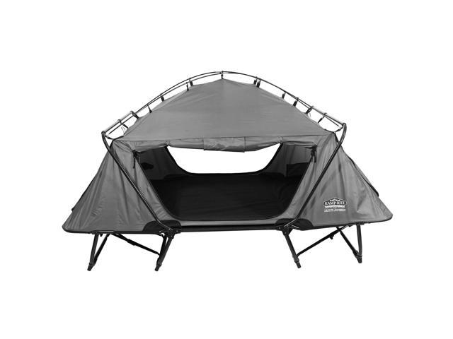 Kamp-Rite TB Collapsible Double Elevated 2 Person Tent Cot w/Bag & Rainfly, Gray