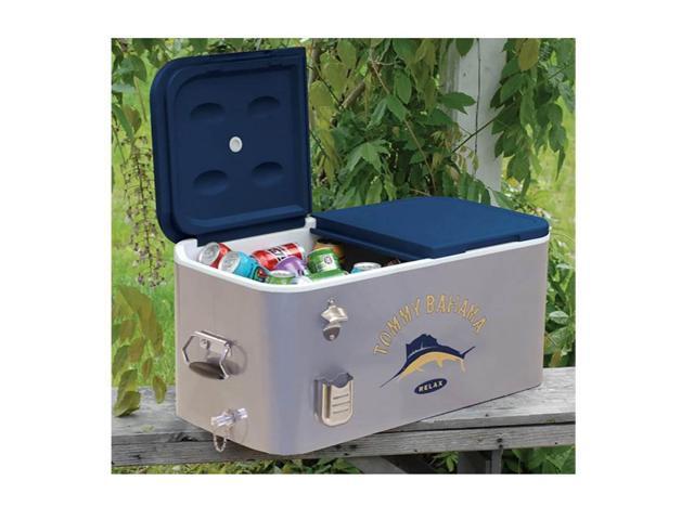 tommy bahama the entertainer 77 quart steel rolling portable patio party cooler