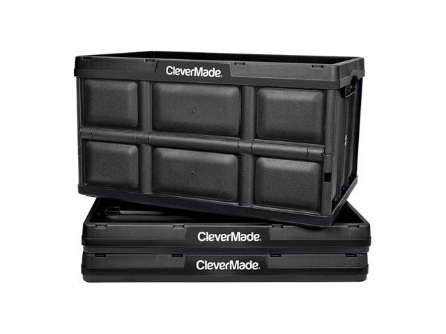 Photo 1 of *USED*CleverMade Durable Stackable 62L Home Collapsible Storage Bins, Black (3-Pack)