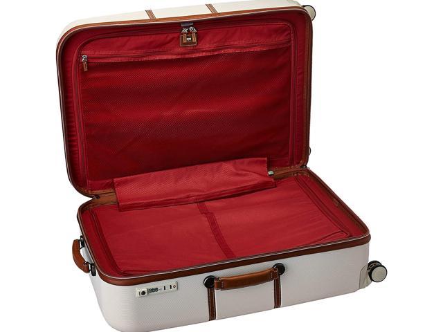 Champagne White 28-Inch DELSEY Paris Chatelet Hard Hardside Large Checked Spinner Suitcase