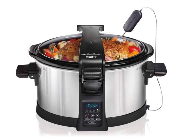Hamilton Beach 33464 Set and Forget Programmable Slow Cooker, 6-Quart, Silver