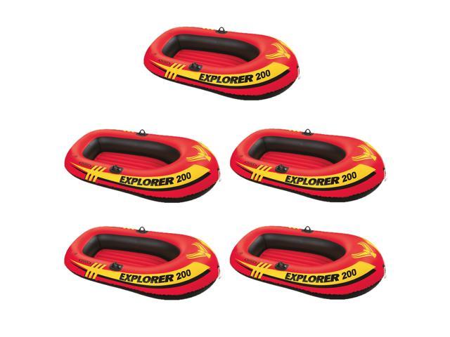 Intex Oasis Island 5-Person Inflatable Floating Lounge Raft & 48" Oars 2 Sets 