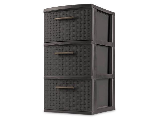 Sterilite 26306p02 Storage Tower 3 Drawer Espresso Weave 15 X