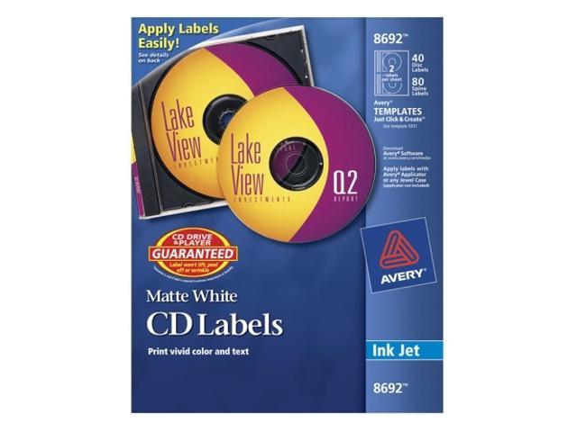 Avery CD Labels, Print To The Edge, Permanent Adhesive, Matte, 40 Face ...