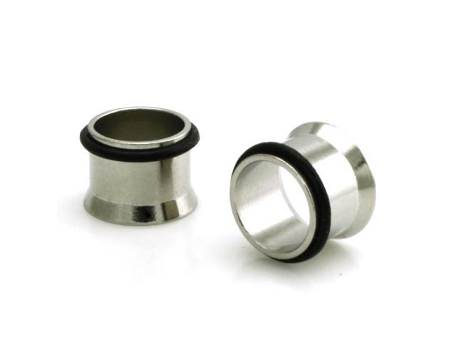 1 2 Gauge 12 7mm Stainless Steel Tunnel With Rubber Stopper Ear Expander Plugs Newegg Com