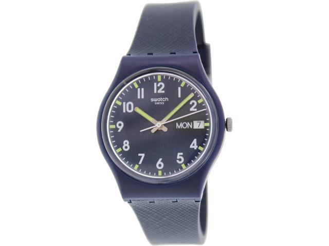 Swatch Women's Originals GN718 Blue Rubber Swiss Quartz Watch with Blue Dial