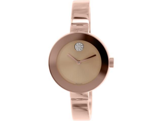 Movado Bold Rose Dial Rose Gold Ion Plated Ladies Watch 3600202