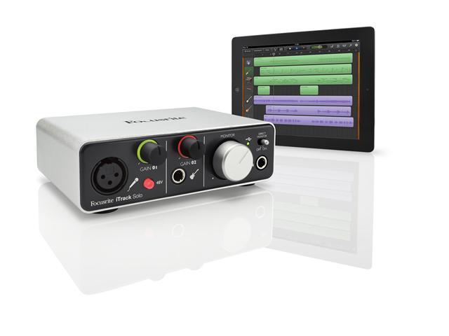Focusrite iTrack Solo – for your iPad.  iTrack Solo provides the best solution for recording your instruments and vocals using an iPad. Featuring a Focusrite microphone pre-amplifier.