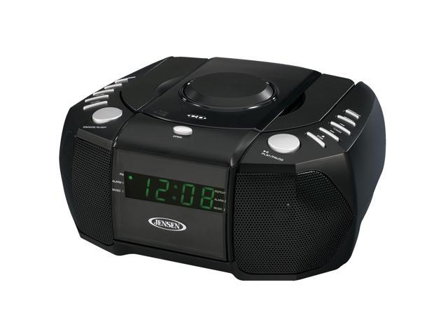 JENSEN Dual Alarm Clock AM/FM Stereo Radio with Top Loading CD Player JCR-310