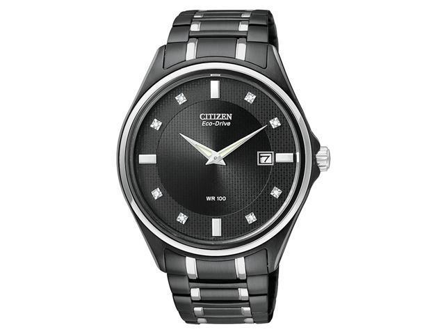 Citizen eco drive clearance watch black with diamonds