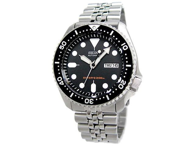 Seiko SKX007K2 Men's Divers Automatic Stainless Steel Watch - Black ...