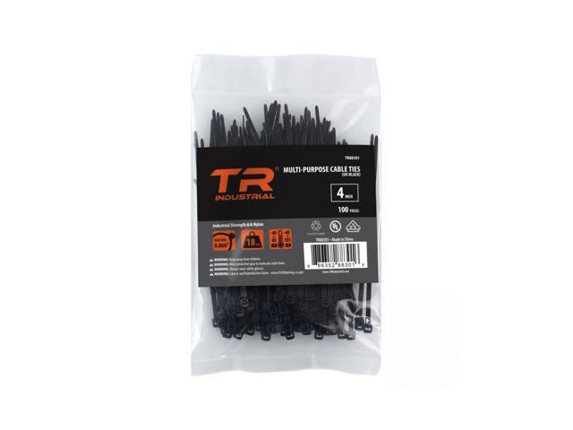 Industrial Multi-Purpose UV Resistant Black Nylon 6/6 Cable Ties,8 in.100 Pack 