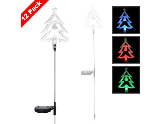 Solar Powered Led Color Changing Lighting Yard Stick Solar Powered Led Color Changing Lighting Yard Stick Clear Tree 12 Pack