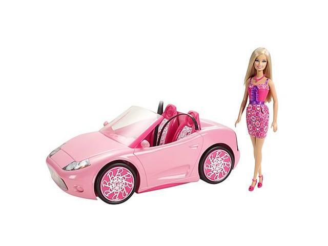 barbie convertible car and doll