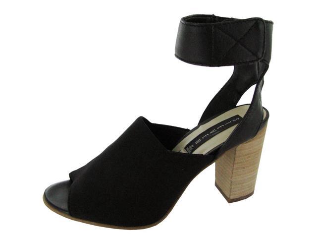 black fabric sandals