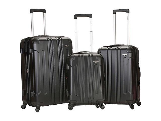 rockland luggage sonic 3 piece hardside spinner luggage set