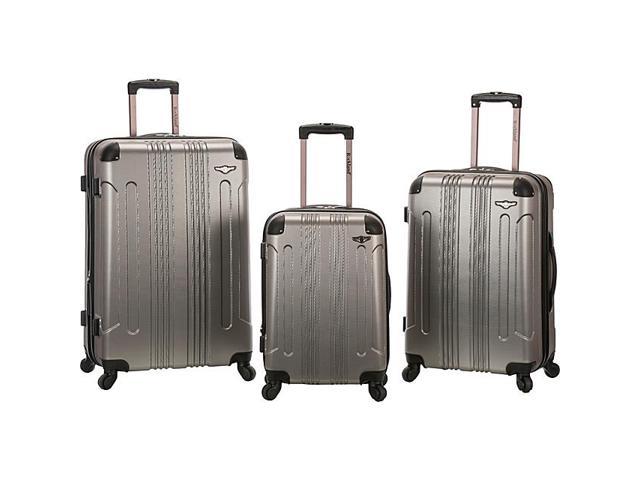 rockland luggage sonic 3 piece hardside spinner luggage set