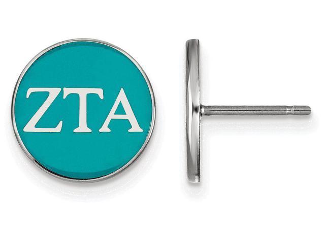 Sterling Silver LogoArt Zeta Tau Alpha Enameled Post Earrings
