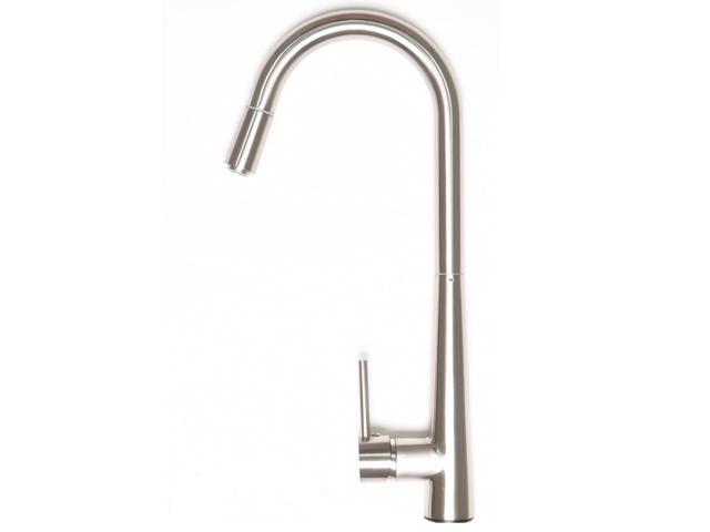 Zenvida Modern Single Handle High Arc Pull Down Brushed Nickel Kitchen Faucet Newegg Com