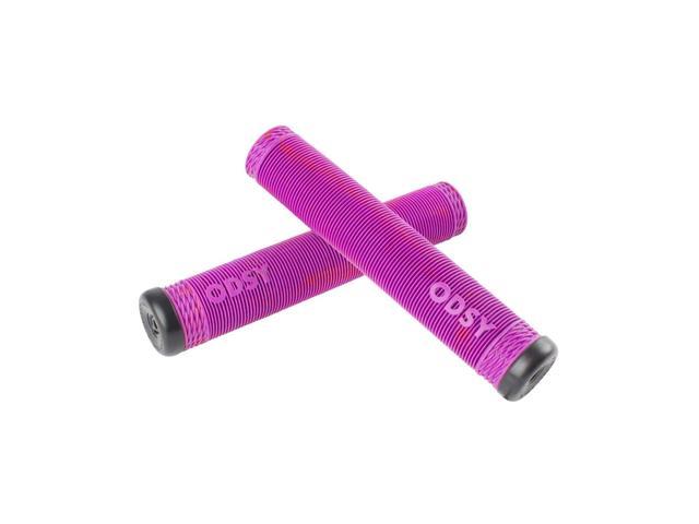 purple handlebar grips