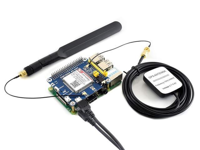 4G/3G/2G/GSM/GPRS/GNSS HAT Module for Raspberry Pi /4B/3B+3B/2B/Zero/Zero W/Zero WH/Jetson Nano Based on SIM7600G-H Support LTE CAT4 up to 150Mbps for Downlink Data Transfer,the Global Version 