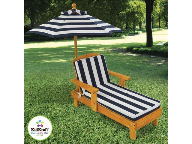 Photo 1 of **parts only ** KidKraft Outdoor Chaise with Umbrella & navy stripe fabric