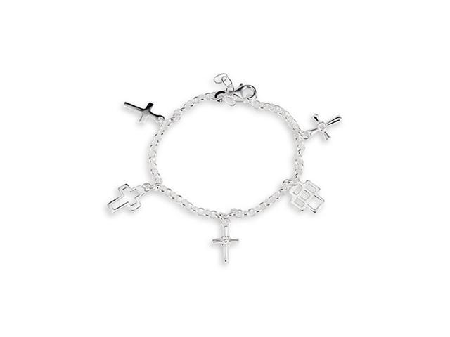 Cross silver ankle bracelet