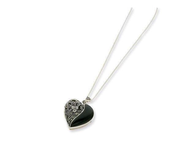 black onyx heart pendant