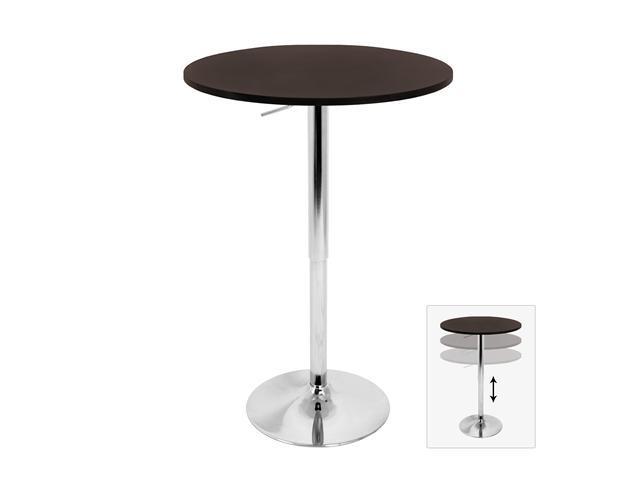 LumiSource Adjustable Bar Table w/ Brown Top BT-ADJ23TW BN