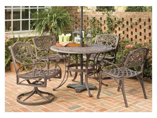 5 Pc Rust Brown Dining Set 48 Table And 4 Arm Chairs By Home Styles Newegg Com