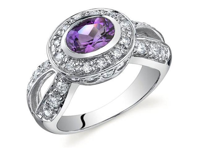 Majestic Brilliance 0.75 carats Amethyst Ring in Sterling Silver Size 7