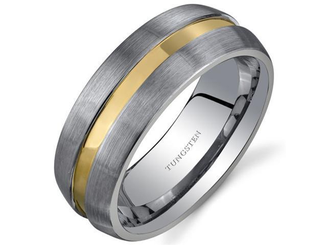 Rounded Edge 8 mm Comfort Fit Mens Rose Gold Tone Tungsten Wedding Band Ring Size 12.5