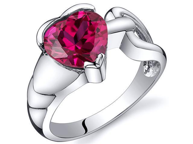 Love Knot Style 2.50 carats Ruby Ring in Sterling Silver Size  8, Available in Sizes 5 thru 9