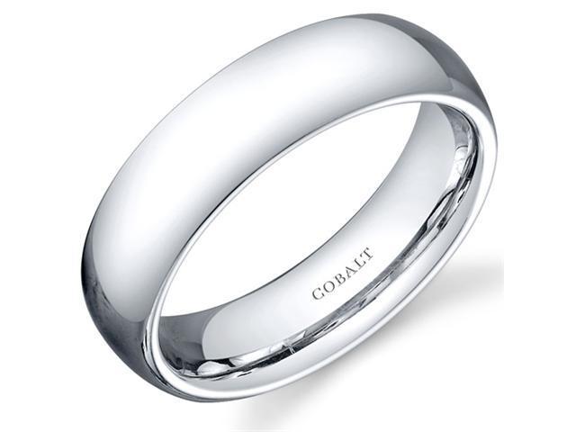 Traditional 6mm Comfort Fit Platinum Finish Mens Cobalt Wedding Band Ring Size 12.5