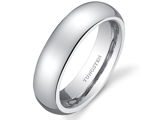 Classy 5mm Dome Style Womens White Tungsten Wedding Band Ring Available in Sizes 5 to 8