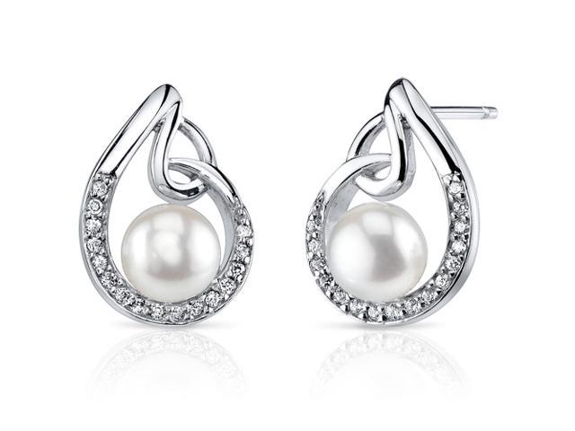 6.5Mm Freshwater White Pearl Earrings in Sterling Silver - Newegg.com