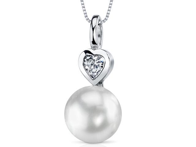 Oravo SP10894 10.0mm Freshwater White Pearl Pendant in Sterling Silver