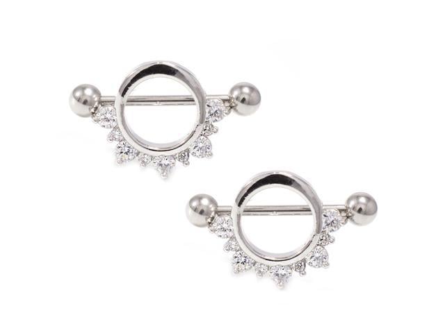 half hoop nipple rings