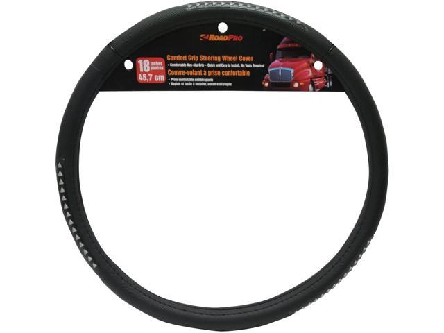 RoadPro RPSW-3003 Black/Wood Grain 18 Comfort Grip Steering Wheel Cover