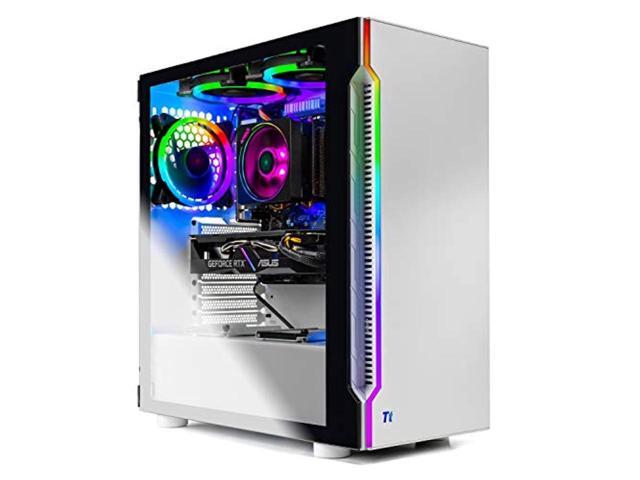 SkyTech Archangel 3.0 Gaming Computer PC Desktop - Ryzen 5 3600 6-Core 3.6GHz, RTX 2060 6G, 1TB SSD, 16GB DDR4 3000, RGB Fans, AC WiFi, Windows 10 Home 64-bit, White