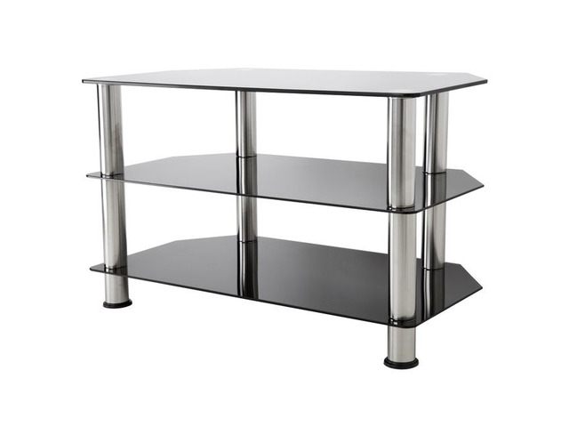 AVF Glass Floor Stand with Chrome Legs for TVs up to 40", Black (SDC800 ...