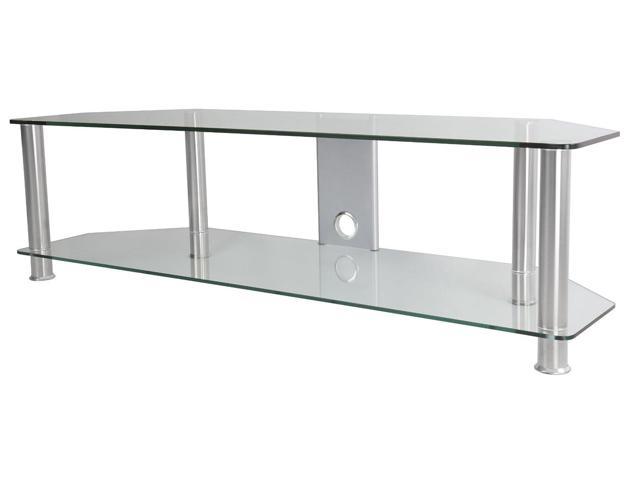 AVF SDC1400-A TV Stand for up to 65-inch TVs Black Glass Chrome Legs 
