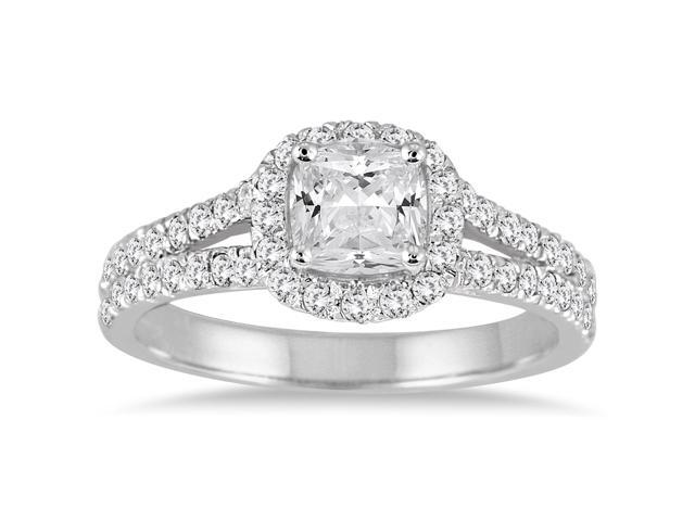 Ags Certified 1 1 2 Carat Tw Cushion Cut Diamond Ring In 14k White
