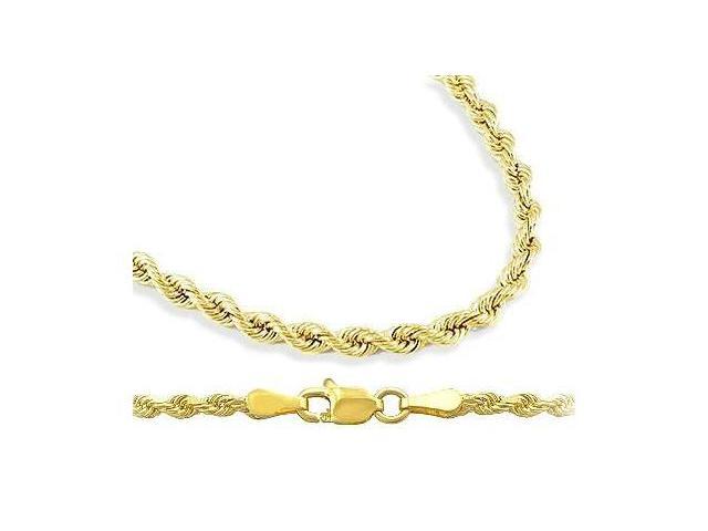 Necklace 14k Yellow Gold Hollow Rope 