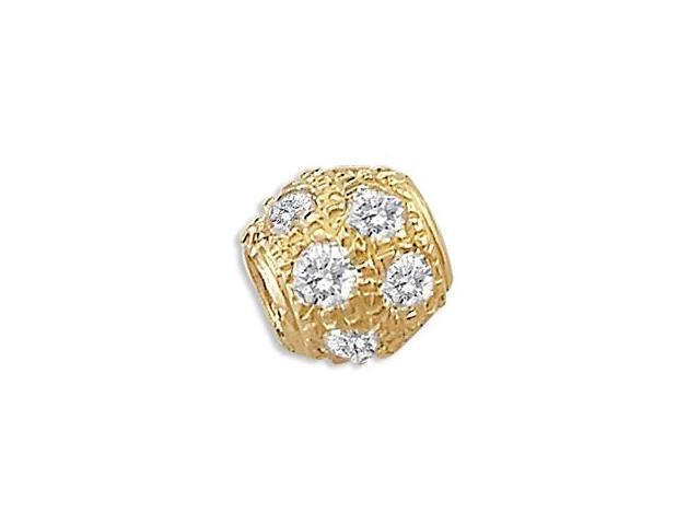 14k Yellow Gold CZ Sphere Pendant Charm