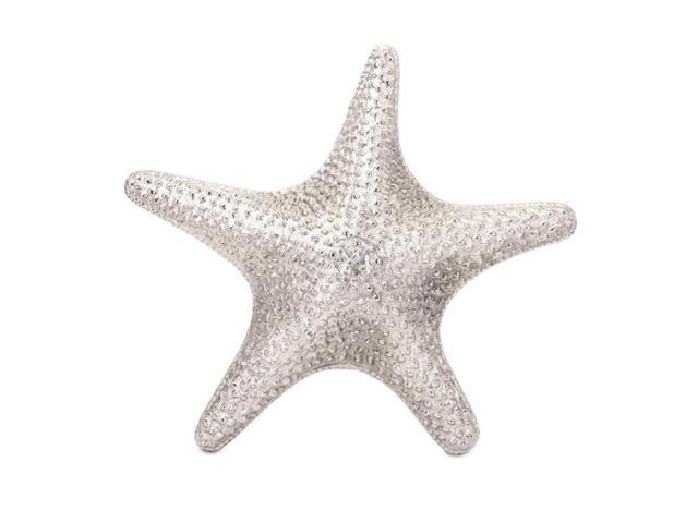 21 Life Is Great By The Sea Giant Silver Aluminum Starfish Wall Art